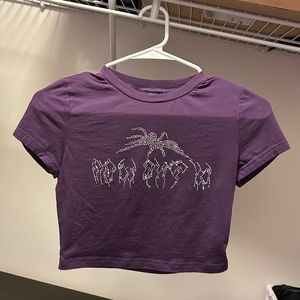 Purple Spider Crop Top